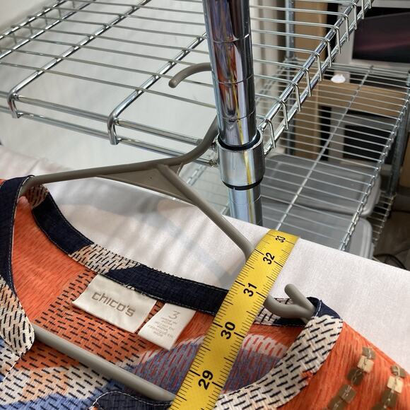 Chico's Women's Boho Glam Sequin Embellished Sheer Tunic Top Size 3 XL Flowy - Picture 3 of 11